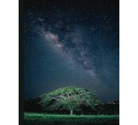 Composition Notebook: Starry Night Cover / 120 pages blank lined, wide ruled, 7.5 x 9.25, for Kids, Teens and Adults