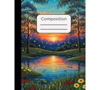 Composition Notebook: Summer Evening at the Pond Design with 120 Pages, College Ruled, 7.5 x 9.5