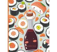 Composition notebook: Sushi Roll Party Notebook | College Ruled | Cute Kawaii Journal with Sushi Pattern | 7.5 x 9.25 in, 100 Pages