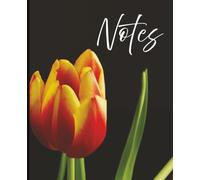 Composition Notebook - Variegated Tulip Against Black Background: A 7.5" x 9.25" College Ruled Floral Notebook with 120 Lined Pages for Writing, Journaling and Everyday Notes