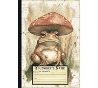 Composition Notebook Vintage Frog and Mushroom Illustration College Ruled 7.5 x 9.25 120 Sheets: Retro Wetlands Art for Everyday Notes and Ideas for Nature Lovers