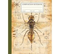 Composition Notebook Vintage Steampunk Flying Machine Design | 7.5x9.25 in | 110 Pages | College Ruled