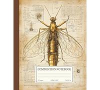 Composition Notebook Vintage Steampunk Mechanical Bee Design | 7.5x9.25 in | 110 Pages | College Ruled