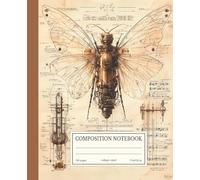 Composition Notebook Vintage Steampunk Mechanical Butterfly Design | 7.5x9.25 in | 110 Pages | College Ruled