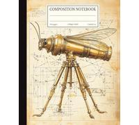 Composition Notebook Vintage Steampunk Telescope Design | 7.5x9.25 in | 110 Pages | College Ruled
