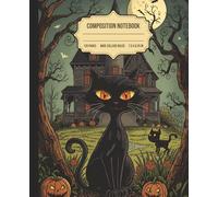 Composition Notebook Wide College Ruled: Spooky Halloween Themed Gothic Vintage Black Cat | 120 Pages | 7.5"x9.25" | Perfect Halloween Gift for Teachers, Students, Office, Halloween Lover