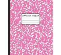 Composition Notebook | Wide Ruled | 120 Pages 60 Sheets | 7.5 x 9.25in | Pink Marble Matte Cover Background