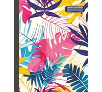 Composition Notebook - Wide Ruled, 121 Pages, 7.5 x 9.25 Inches: Electric Jungle Notebook with Bold Tropical Leaves - A Vibrant Pop Art Journal for Teens, Students, Creatives, and Everyday Writing