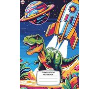 Composition Notebook: Wide ruled, 6x9”, 120 pages - Fun Dinosaur Notebook for Kids, Boys, and Girls Who Love Gaming, Pixel Art, and Prehistoric Adventures