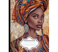 Composition Notebook Wide Ruled: Black Queen Cover Art w/ Floral Embellished Pages | Cute Aesthetic Notebook or Journal for Girls, Teens, Women