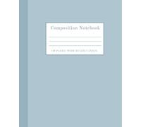 Composition Notebook Wide Ruled: Blue Pastel Illustration Notebook, Aesthetic Journal for Girls, School, Teens and Women