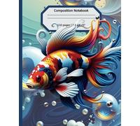 Composition Notebook Wide Ruled: Colorful Artistic Koi Fish Design | 7.5 x 9.25" | 110 pages | For Teens (Boys and Girls) & Adults