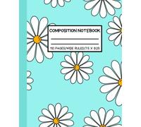 Composition Notebook Wide Ruled: Cute Aesthetic Lined Notebook Journal for Girls, Boys, Kids, Teens and Students | Retro Flower Preppy Notebook for Back to School, Home, and College