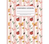 Composition Notebook Wide Ruled: Cute Garden Bugs Pink Striped Cover: Whimsical Nature Journal for School, Writing & Everyday Notes