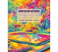 Composition Notebook Wide Ruled: Cute Joyful Autumn | Fall mood cover Aesthetic Journal, Wide Ruled, for Women, Teens, Teen Girls, Writing, Back to ... Work, Office | 110 Pages | 7.5x9.25 Inch