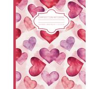 Composition Notebook Wide Ruled: Cute Pink Hearts Pattern for Girls and Women | Blank Lined Paper 110 Pages, 7.5 x 9.25 Inches