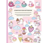 Composition Notebook Wide Ruled: Cute Pink Unicorn Notebook for Notetaking | Writing Notebook for Teen Girls | Aesthetic Notebook