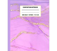 Composition notebook: Wide Ruled , cute purple colored marble pattern notebook for kids , teens , adults and students . (Size 7.5” x 9.25” , 110 lined Pages )