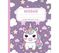 Composition Notebook Wide Ruled: Cute Purple Unicorn Aesthetic Preppy Notebook for Girls, Students & Teens: Magical Fantasy School Journal | Kawaii ... & Creative Writing (110 Pages, 7.5" x 9.25")