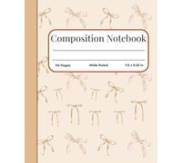 Composition Notebook Wide Ruled: Cute Tan Bow Composition Book