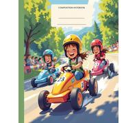 Composition Notebook Wide Ruled for School and College children: Cute go-kart race | Trendy with aesthetic design