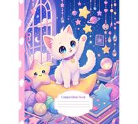 Composition Notebook Wide Ruled Girls Cute Cat & Bunny |110 Lined Pages | K-2 Primary 1st Grade | Teens