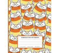 Composition notebook wide ruled: Kawaii Halloween cats, cute candy corn cats, great for kids, teens , students and adults that love Halloween