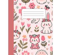 Composition Notebook: Wide Ruled Lined Paper | 110 Pages 7.5" x 9.25" | Cute Pastel Bunny & Friends with Flowers & Hearts | Adorable School Supplies ... School supplies, Journaling & Gifting