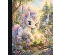 Composition Notebook: Wide Ruled Notebook for Elementary Kids | School Composition Book | 7.5 x 9.25 | 150 Pages | Baby Unicorn