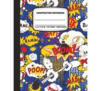 Composition Notebook:: Wide Ruled Paper, 120 Pages, 7.5 x 9.25 Super Fun Comic Book Cover Design