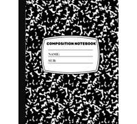Composition Notebook, Wide Ruled Paper, 7-1/2" x 9-3/4", 100 Sheets, Black Marble