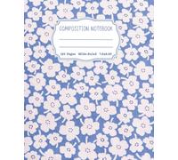Composition Notebook Wide Ruled: Pastel Blue Vintage Floral Journal for Teen Girls I Cute Aesthetic School Supplies I Ideal for Back-to-School or Gifts