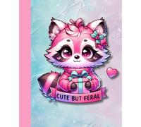 Composition Notebook: Winter Fox Cute but Feral Notebook | Funny Christmas Reading Journal for Book Lovers | 7.5 x 9.25 | 126 pages | Lined Journal ... Writers & Tired Moms | WonderDame Studios