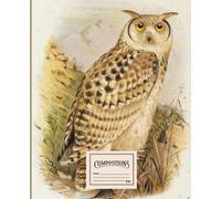 Composition notebook with beautiful Pharaoh eagle-owl. Beautiful birds: Notebook with lines for home notes and recipes, school and work: College Ruled, 7.5 x 9.25 Inches, 110 pages