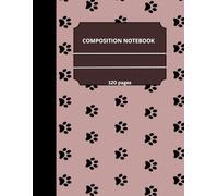 Composition Notebook: With cat paws featuring a playful design of scattered cat paw prints.College Ruled ,120pages ,8.5 x 11 Inches