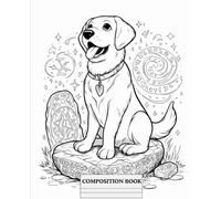 Composition Notebook with Dog Coloring Cover for Kids & Adults ,Back to School Supplies: Office and Work Supplies , Wide Ruled Notebook