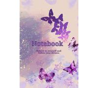 Composition notebook with straight lines: Amazing illustration with butterflies. Perfect for children, students and women.