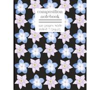 Composition Notebook, Workbook, Wide Ruled Paper, 7.5" x 9.25", Beautiful Floral Cute Watercolor Flower, 120 Pages, Aesthetic Journal, School College Lined Creative Workbook, Perfect Gift