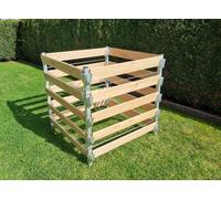 Compositore in legno di alluminio 90 x 90 x 100 contenitore per compost compo...