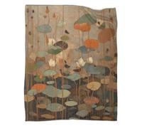 Composizione astratta di uno stagno di loto, colori autunnali Coperta Da Campeggio Esterna Stampata Calda,morbida E Traspirante Copriletto Per Camera Da Letto Quattro Stagioni 70x80inch(180x200cm)