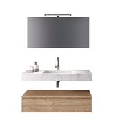 Composizione Bagno 120cm Con Vasca Integrata Cassetto E Specchio