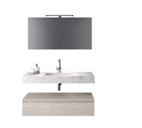 Composizione Bagno 120cm Con Vasca Integrata Cassetto E Specchio