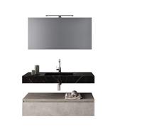 Composizione Bagno 120cm Con Vasca Integrata Cassetto E Specchio