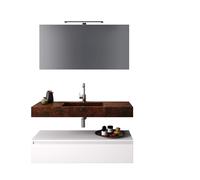 Composizione Bagno 120cm Con Vasca Integrata Cassetto E Specchio