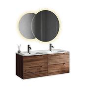 Composizione Bagno 120cm Sospesa 4 Cassetti Doppio Lavabo - Solmira