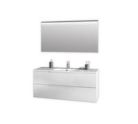 Composizione Bagno 120cm Sospesa Due Cassetti E Specchio Con Led Integrato