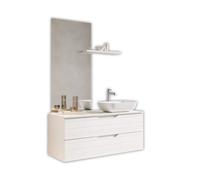 Composizione Bagno Sospesa 120cm Lavabo Da Appoggio - Solmira
