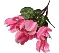 Composizione floreale a forma di ciclamino da 36 cm, realizzata in materiale di seta, per decorazione di interni, soggiorno o ufficio (rosa)
