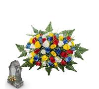Composizione Floreale a Sella per Cimitero,Impermeabile e Realistico | Composizione floreale a sella per il cimitero - Per Giardino Posteriore Cortile Camposanto Giardino Famiglia Mamma Papà Amici