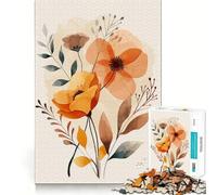 Composizione floreale ad acquerello nei toni autunnali Puzzle da 1000 pezzi Divertimento per allenare la mente Incastro perfetto,senza spazi vuoti Attività per rafforzare i legami affettivi (50x75cm)